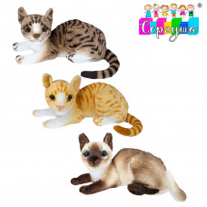 Котик реалистичный 30см. мягкая игрушка, микс