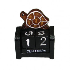 TR11-01BF Календарь с черепахой, рыже-коричневый,9 см.
